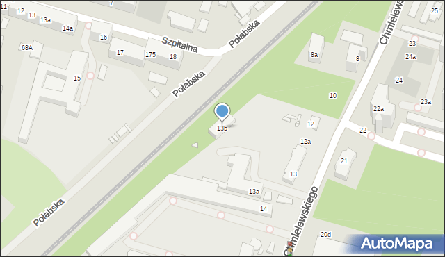 Szczecin, Chmielewskiego Zygmunta, 13b, mapa Szczecina
