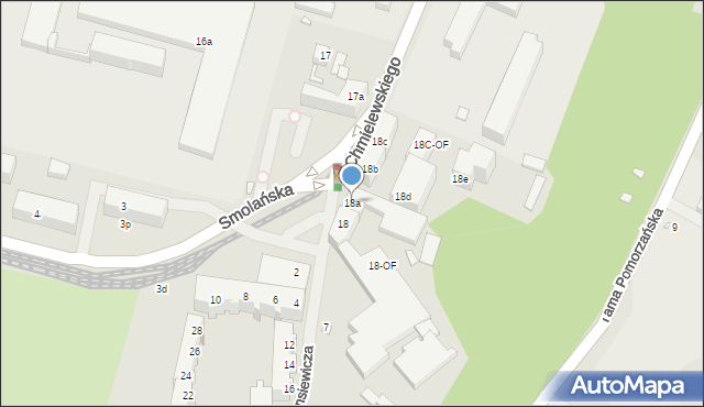 Szczecin, Chmielewskiego Zygmunta, 18a, mapa Szczecina