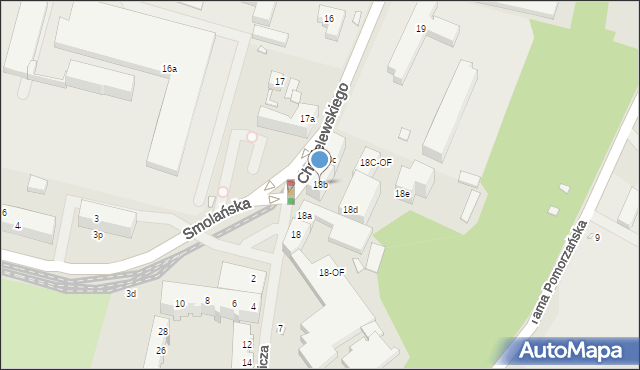 Szczecin, Chmielewskiego Zygmunta, 18b, mapa Szczecina