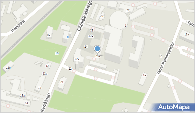 Szczecin, Chmielewskiego Zygmunta, 23a, mapa Szczecina
