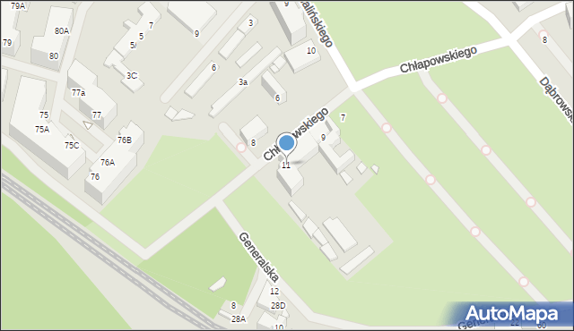 Szczecin, Chłapowskiego Dezyderego, gen., 11, mapa Szczecina