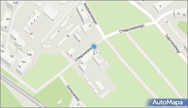 Szczecin, Chłapowskiego Dezyderego, gen., 9, mapa Szczecina