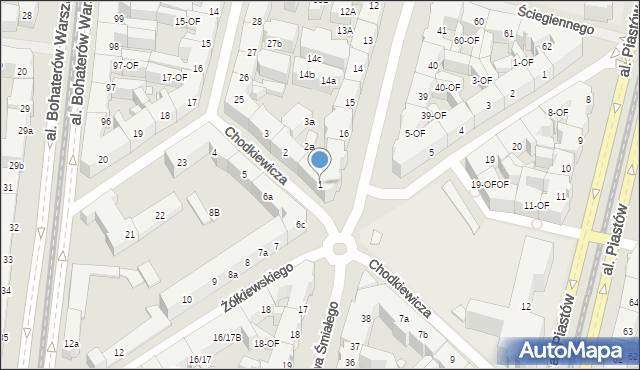 Szczecin, Chodkiewicza Jana Karola, hetm., 1, mapa Szczecina