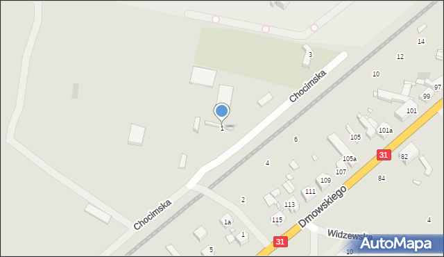 Szczecin, Chocimska, 1, mapa Szczecina