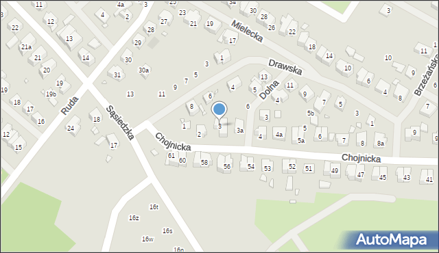 Szczecin, Chojnicka, 3, mapa Szczecina