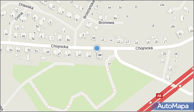 Szczecin, Chojnicka, 40, mapa Szczecina