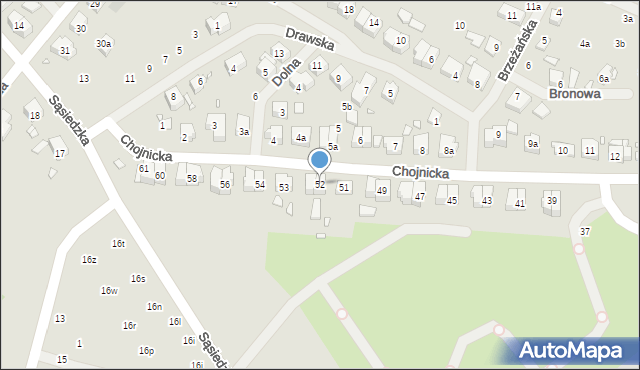 Szczecin, Chojnicka, 52, mapa Szczecina