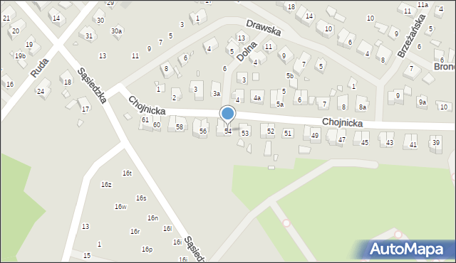 Szczecin, Chojnicka, 54, mapa Szczecina