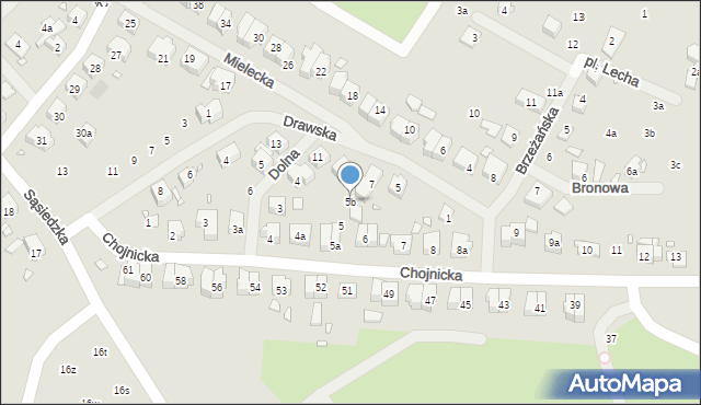 Szczecin, Chojnicka, 5b, mapa Szczecina