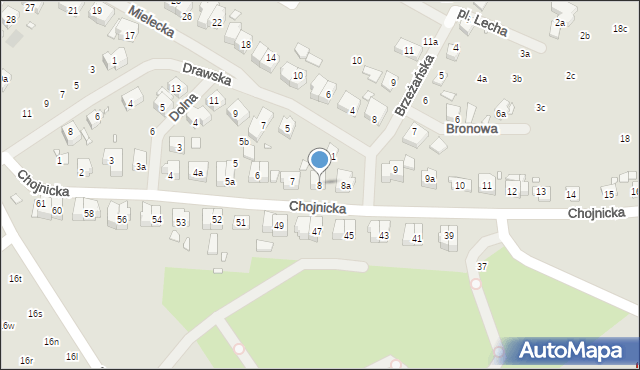 Szczecin, Chojnicka, 8, mapa Szczecina