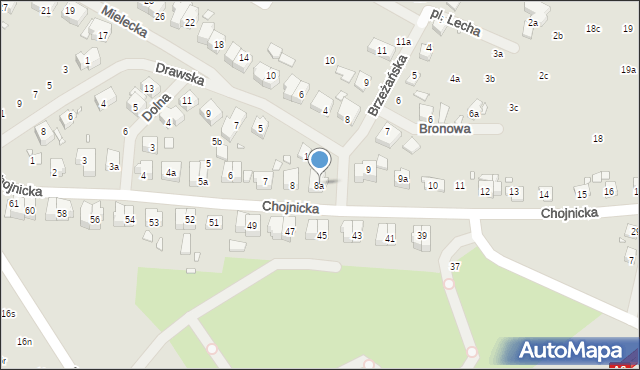 Szczecin, Chojnicka, 8a, mapa Szczecina