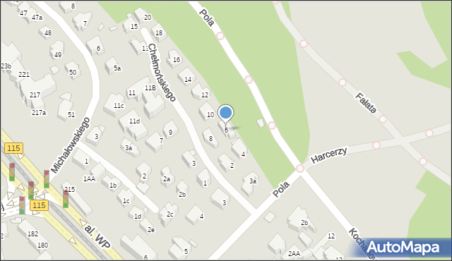 Szczecin, Chełmońskiego Józefa, 6, mapa Szczecina