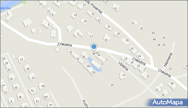 Szczecin, Chłodna, 32, mapa Szczecina