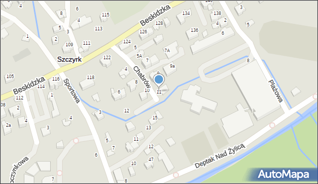 Szczyrk, Chabrów, 11, mapa Szczyrk