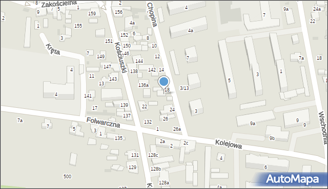 Szydłowiec, Chopina Fryderyka, 20, mapa Szydłowiec