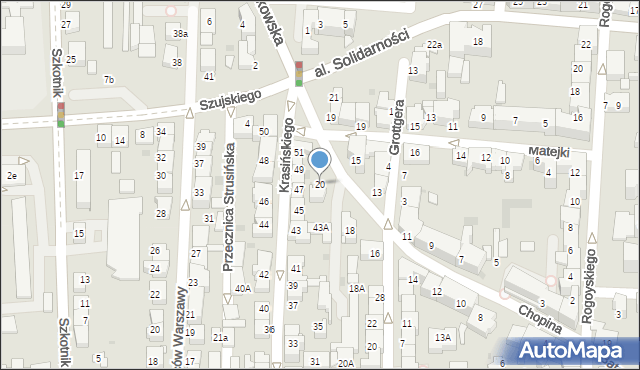 Tarnów, Chopina Fryderyka, 20, mapa Tarnów