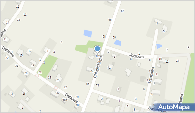 Tenczynek, Chłopickiego Józefa, gen., 62, mapa Tenczynek