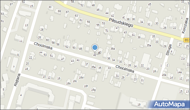 Tomaszów Lubelski, Chocimska, 42, mapa Tomaszów Lubelski