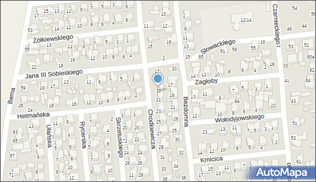 Tomaszów Mazowiecki, Chodkiewicza Jana Karola, hetm., 19, mapa Tomaszów Mazowiecki