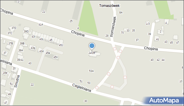 Tomaszów Mazowiecki, Chopina Fryderyka, 24/26, mapa Tomaszów Mazowiecki