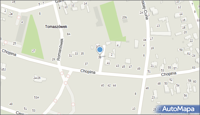 Tomaszów Mazowiecki, Chopina Fryderyka, 39, mapa Tomaszów Mazowiecki
