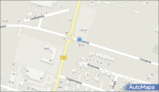 Tomaszów Mazowiecki, Chopina Fryderyka, 4, mapa Tomaszów Mazowiecki