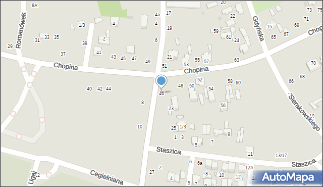 Tomaszów Mazowiecki, Chopina Fryderyka, 46, mapa Tomaszów Mazowiecki