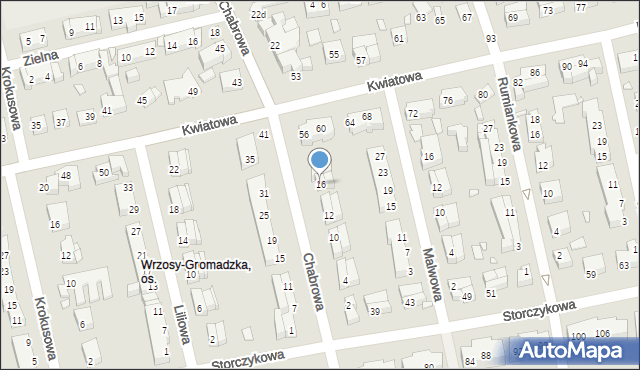 Toruń, Chabrowa, 16, mapa Torunia