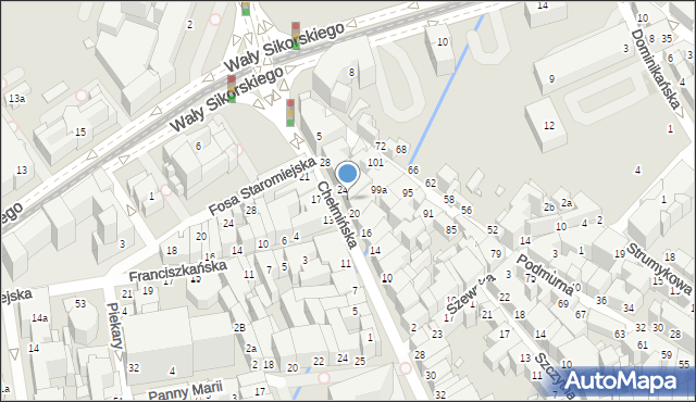 Toruń, Chełmińska, 22, mapa Torunia