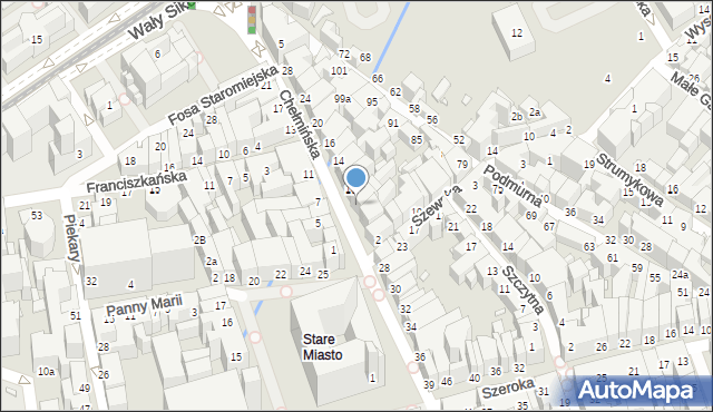 Toruń, Chełmińska, 6, mapa Torunia