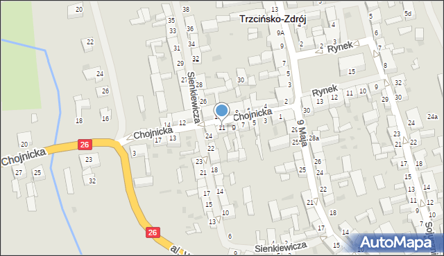 Trzcińsko-Zdrój, Chojnicka, 11, mapa Trzcińsko-Zdrój