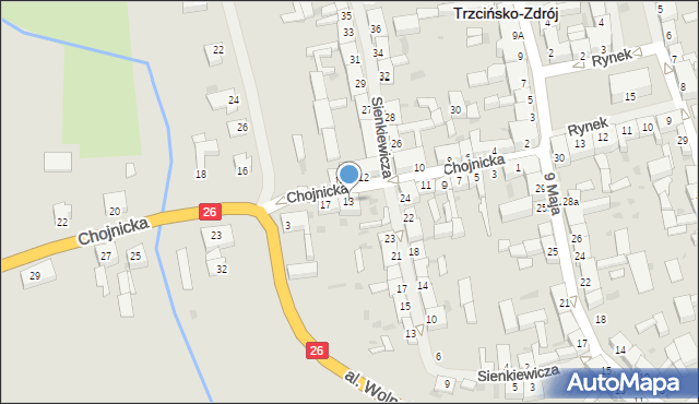 Trzcińsko-Zdrój, Chojnicka, 13, mapa Trzcińsko-Zdrój