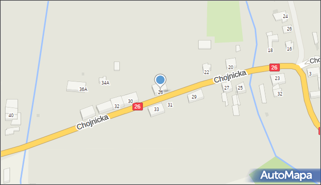 Trzcińsko-Zdrój, Chojnicka, 26, mapa Trzcińsko-Zdrój