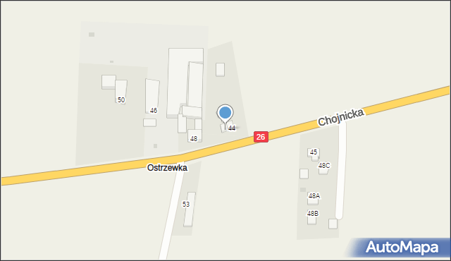 Trzcińsko-Zdrój, Chojnicka, 44A, mapa Trzcińsko-Zdrój