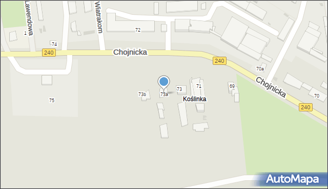 Tuchola, Chojnicka, 73a, mapa Tuchola