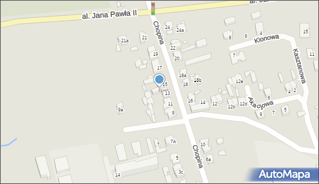 Turek, Chopina Fryderyka, 13a, mapa Turka