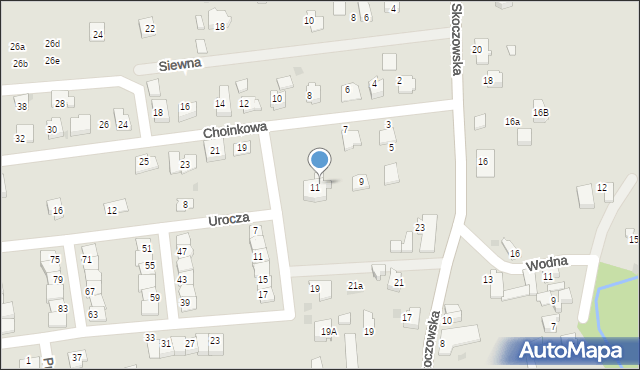 Ustroń, Choinkowa, 11A, mapa Ustroń