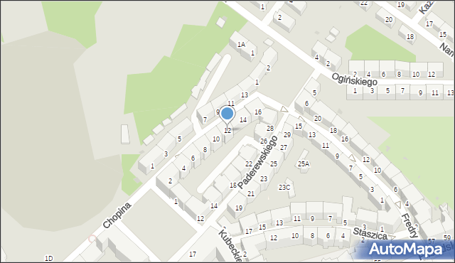 Wałbrzych, Chopina Fryderyka, 12, mapa Wałbrzycha