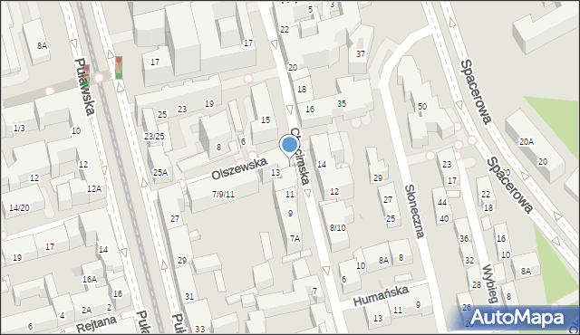 Warszawa, Chocimska, 101, mapa Warszawy