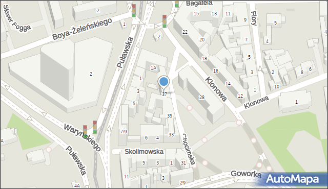 Warszawa, Chocimska, 37, mapa Warszawy