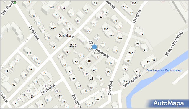 Warszawa, Chochołowska, 3A, mapa Warszawy