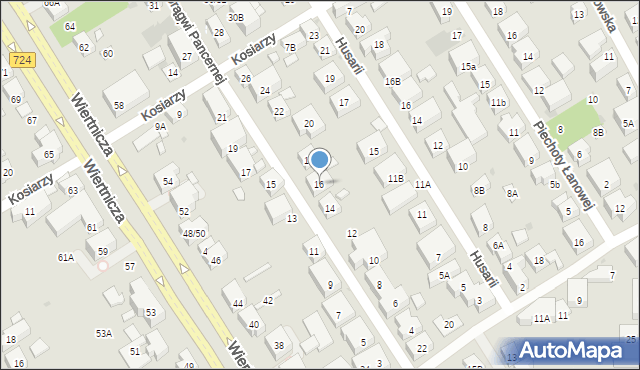 Warszawa, Chorągwi Pancernej, 16, mapa Warszawy
