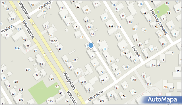 Warszawa, Chorągwi Pancernej, 9A, mapa Warszawy