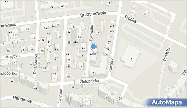 Warszawa, Chyrowska, 4/6/8, mapa Warszawy