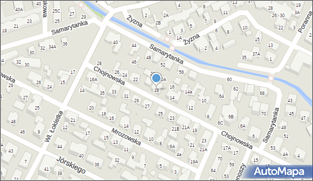 Warszawa, Chojnowska, 18, mapa Warszawy