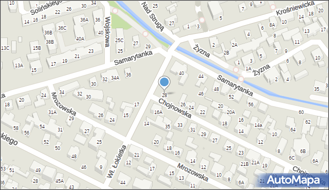 Warszawa, Chojnowska, 28, mapa Warszawy