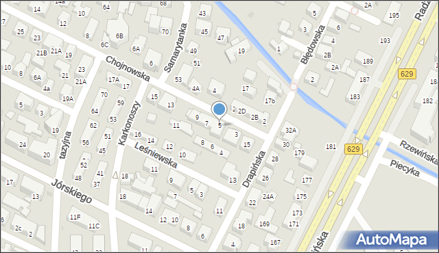 Warszawa, Chojnowska, 5, mapa Warszawy