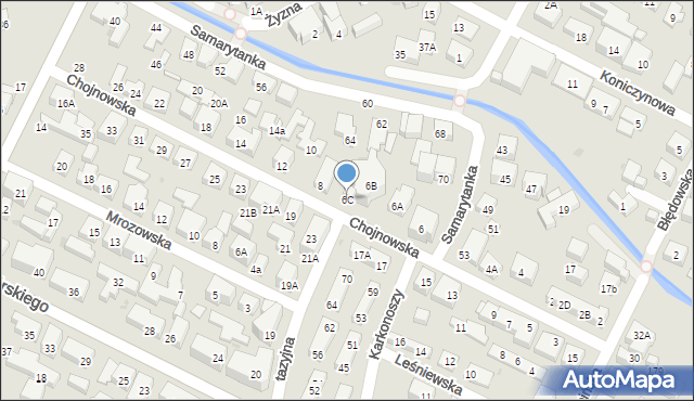 Warszawa, Chojnowska, 6C, mapa Warszawy