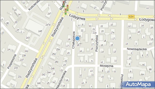 Warszawa, Chałupnicza, 16A, mapa Warszawy