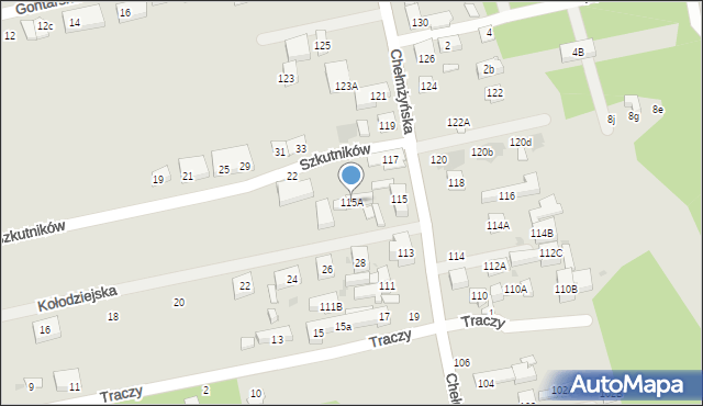 Warszawa, Chełmżyńska, 115A, mapa Warszawy
